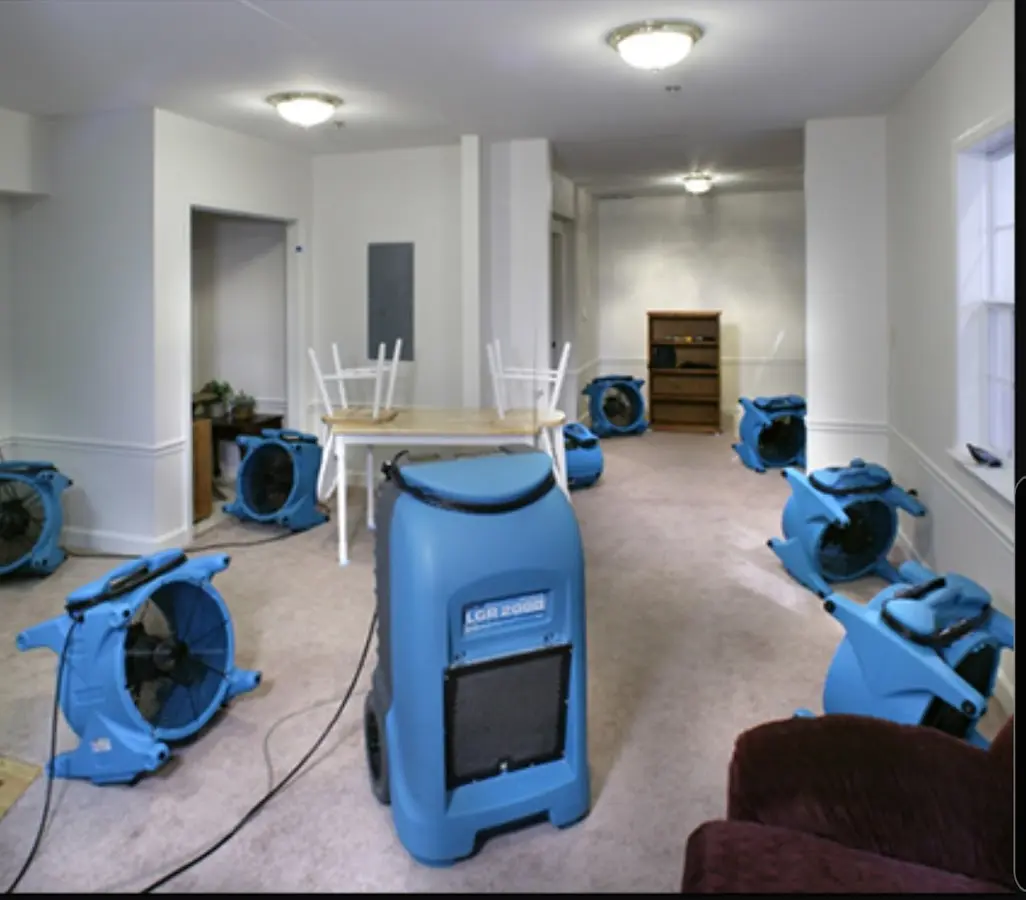 Air movers and dehumidifier setup for Water Damage Restoration in Cave Creek